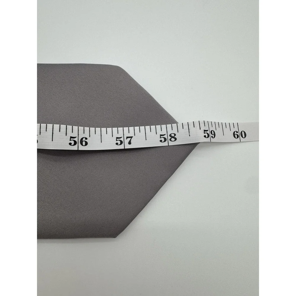 Geoffrey Beene Solid Gray Tie Classic Polyester Necktie Formal Business